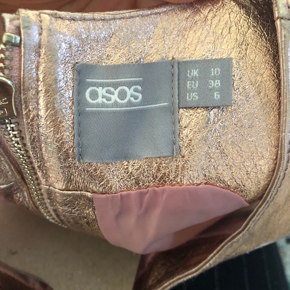 Copper metallic cropped authentic leather top - Picture 8 of 8